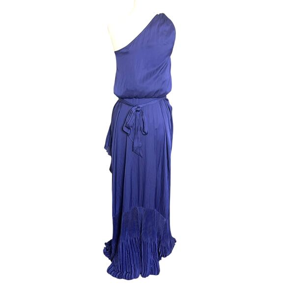 Ramy Brook Nadine Dress One Shoulder Pleated Amethyst Purple XS - Picture 2 of 5